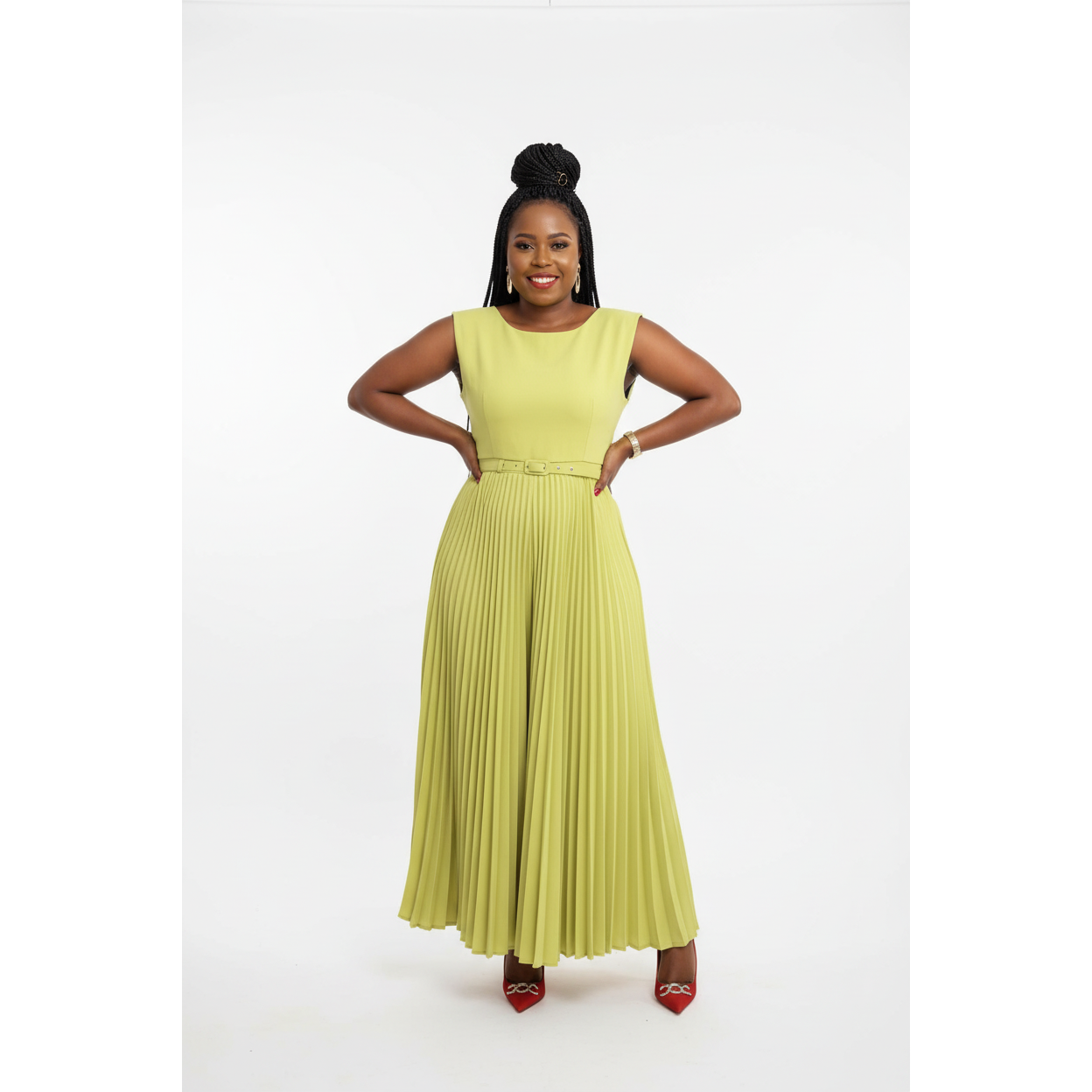 Sleeveless Pleated Overall Jumpsuit