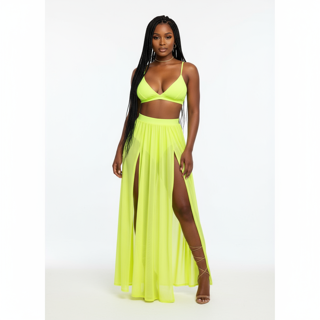 Side Slit Swimming Two Piece