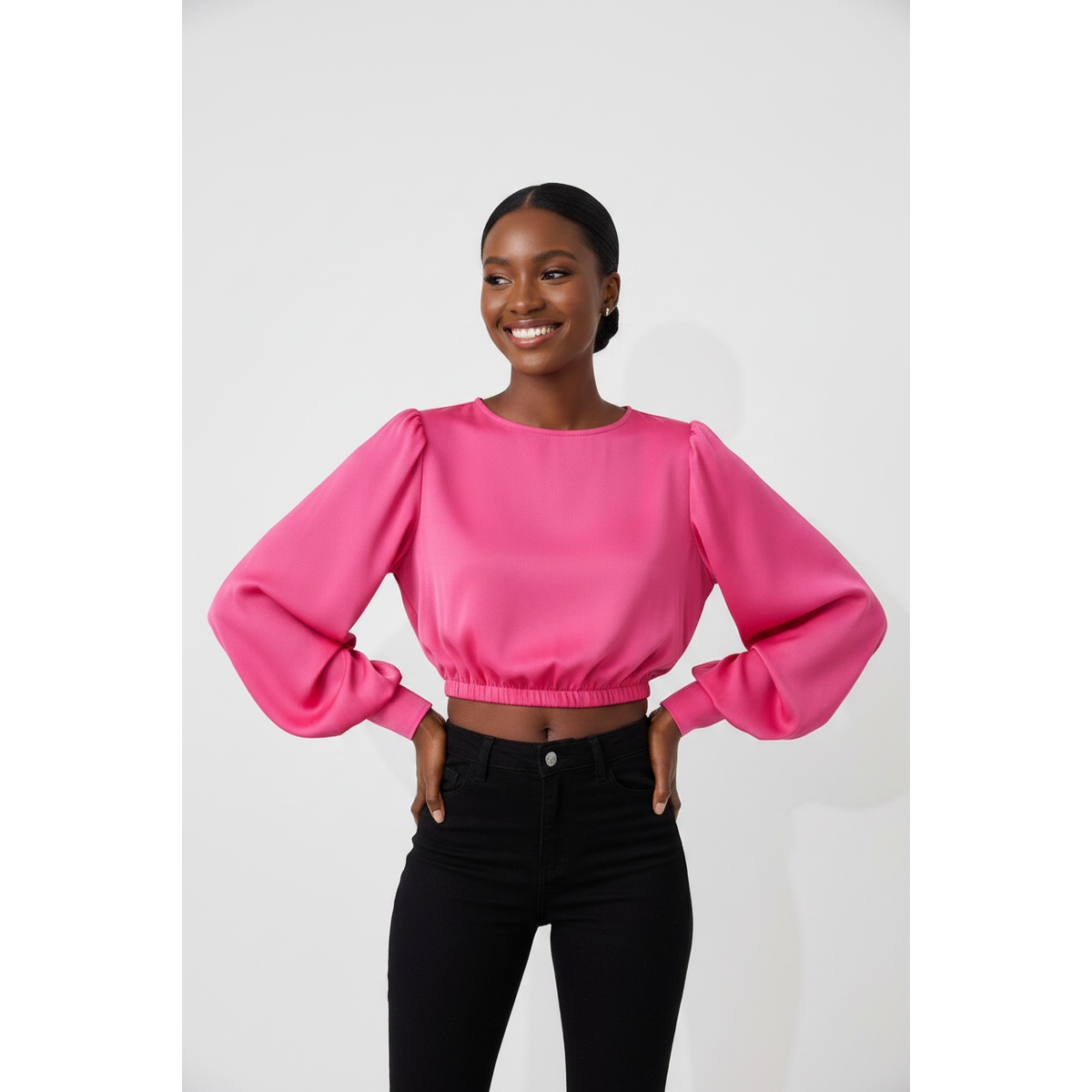 Round Neck Long Sleeve Top