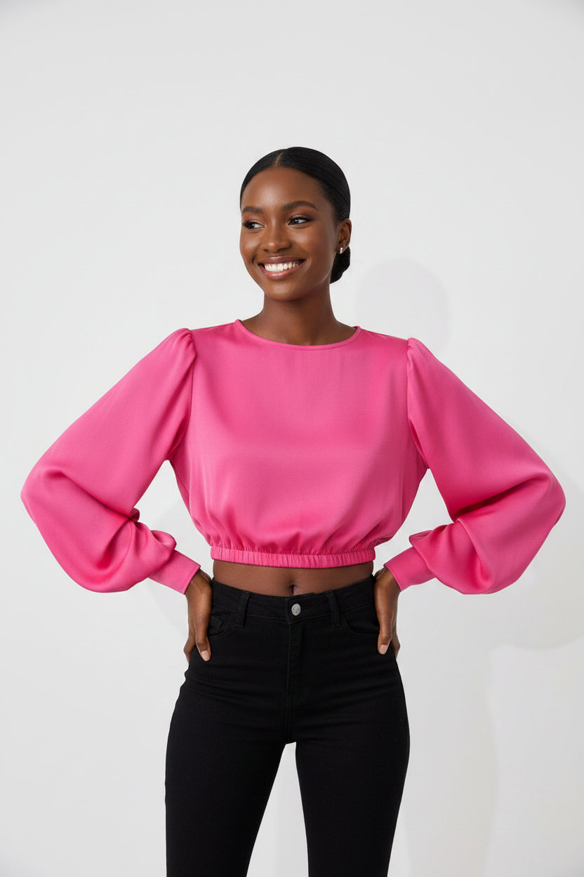 Round Neck Long Sleeve Top