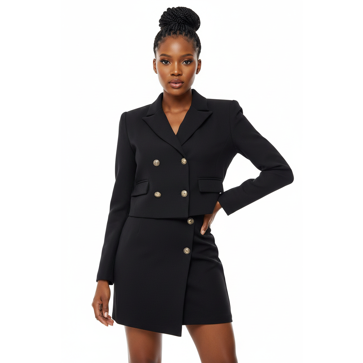 Women's Blazer & Mini Skirt Two-Piece Formal Set