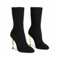 Golden Pencil Heels Ankle Boots