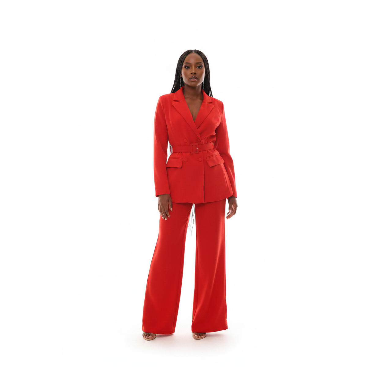 Belted Double Breasted Suit