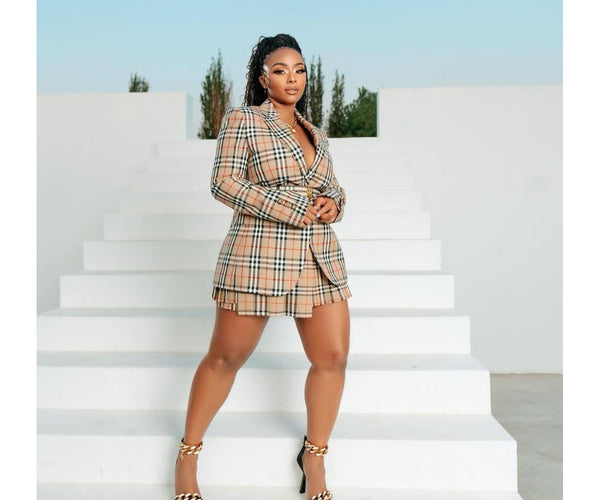 Plaid Mini Skirt and Blazer Set – YELLOW SUB TRADING