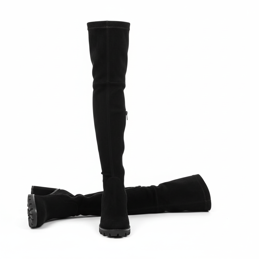 Knee Length  Round Toe High Heel Sock Boots