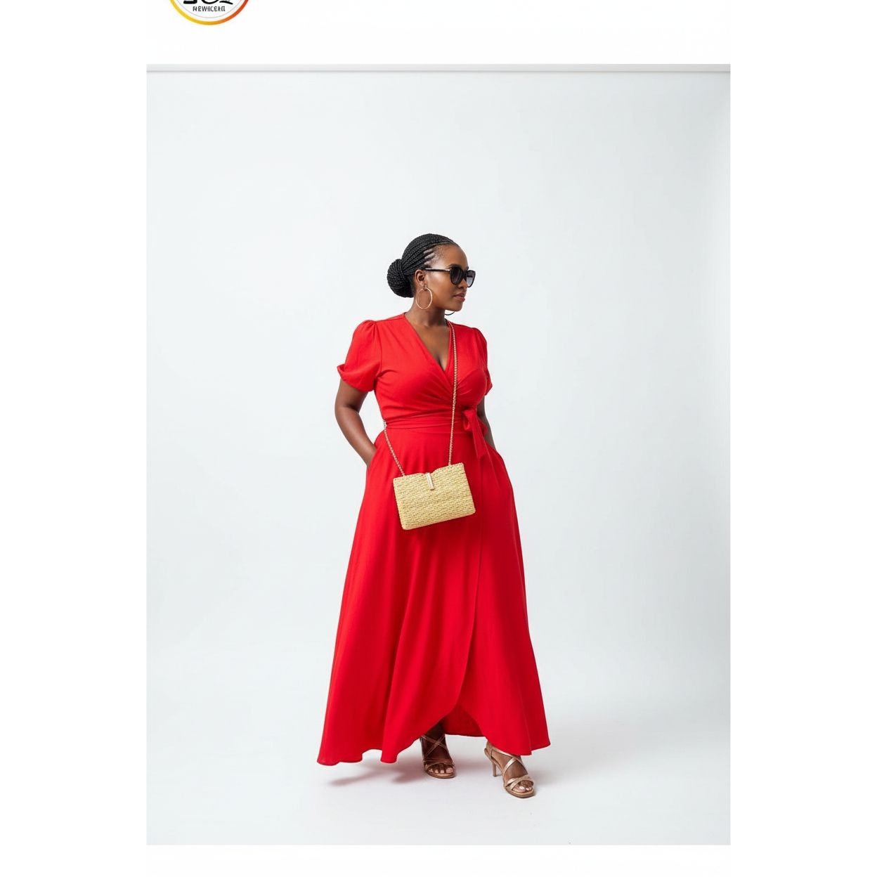 Side Slit Skirt & Knotted Tie Top Set