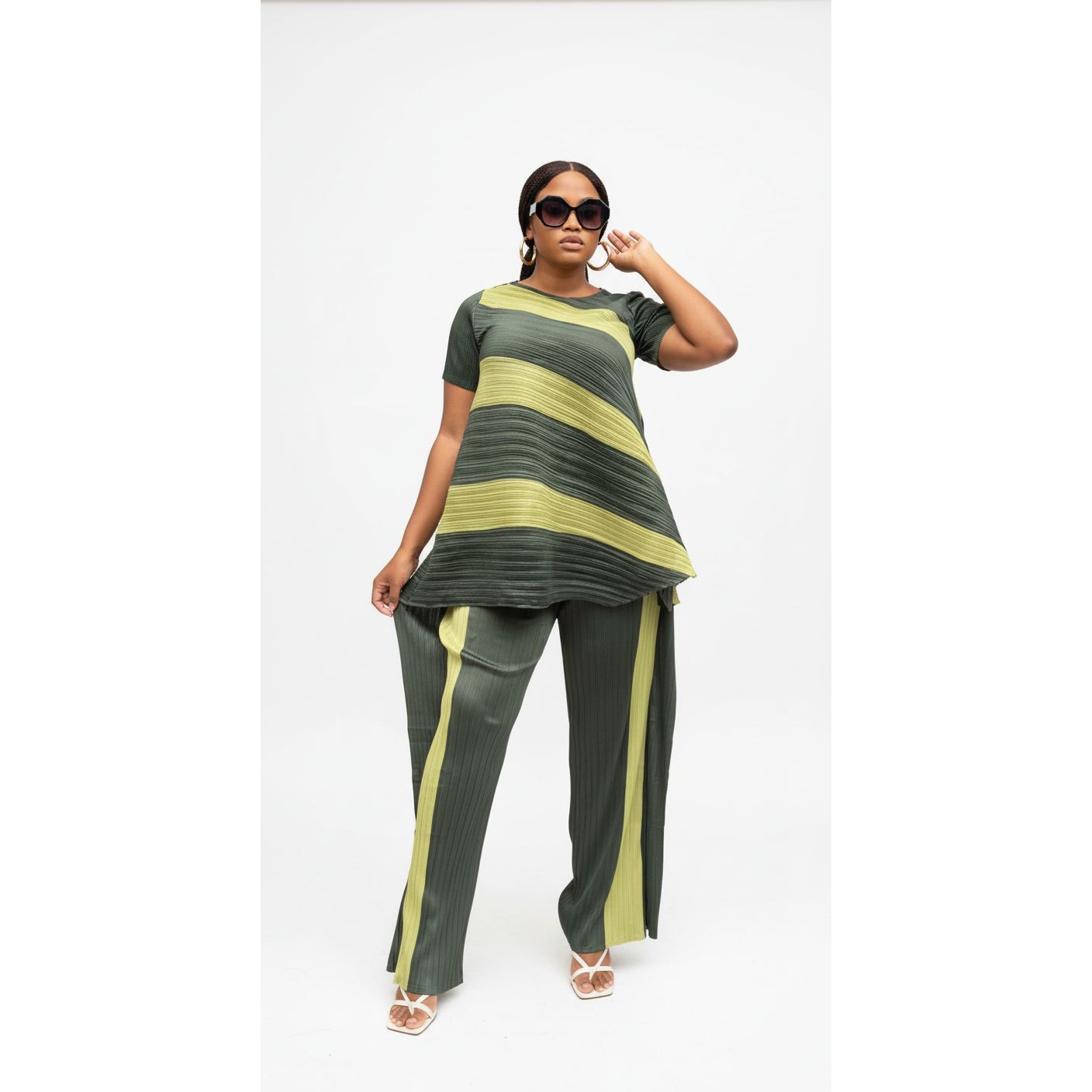 Multi-Color Short Sleeve Top and Pant