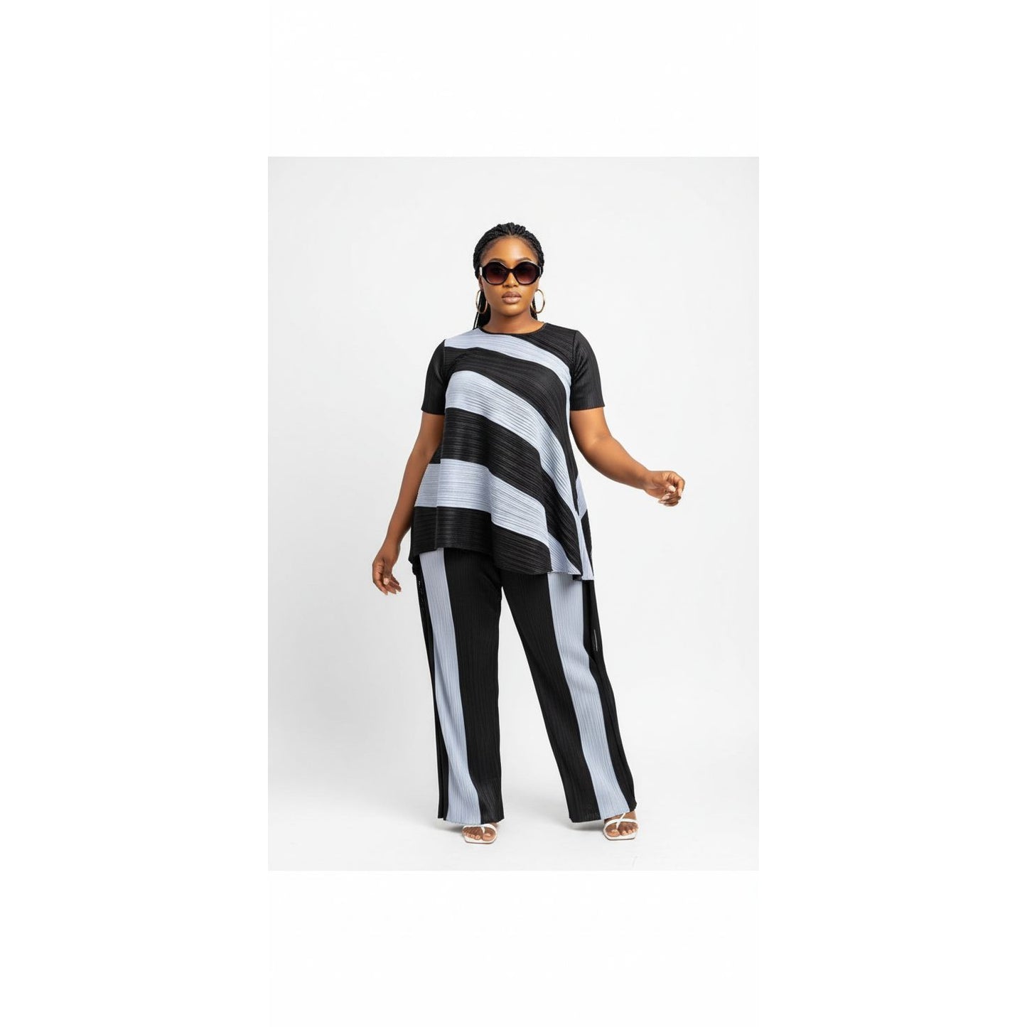 Multi-Color Short Sleeve Top and Pant