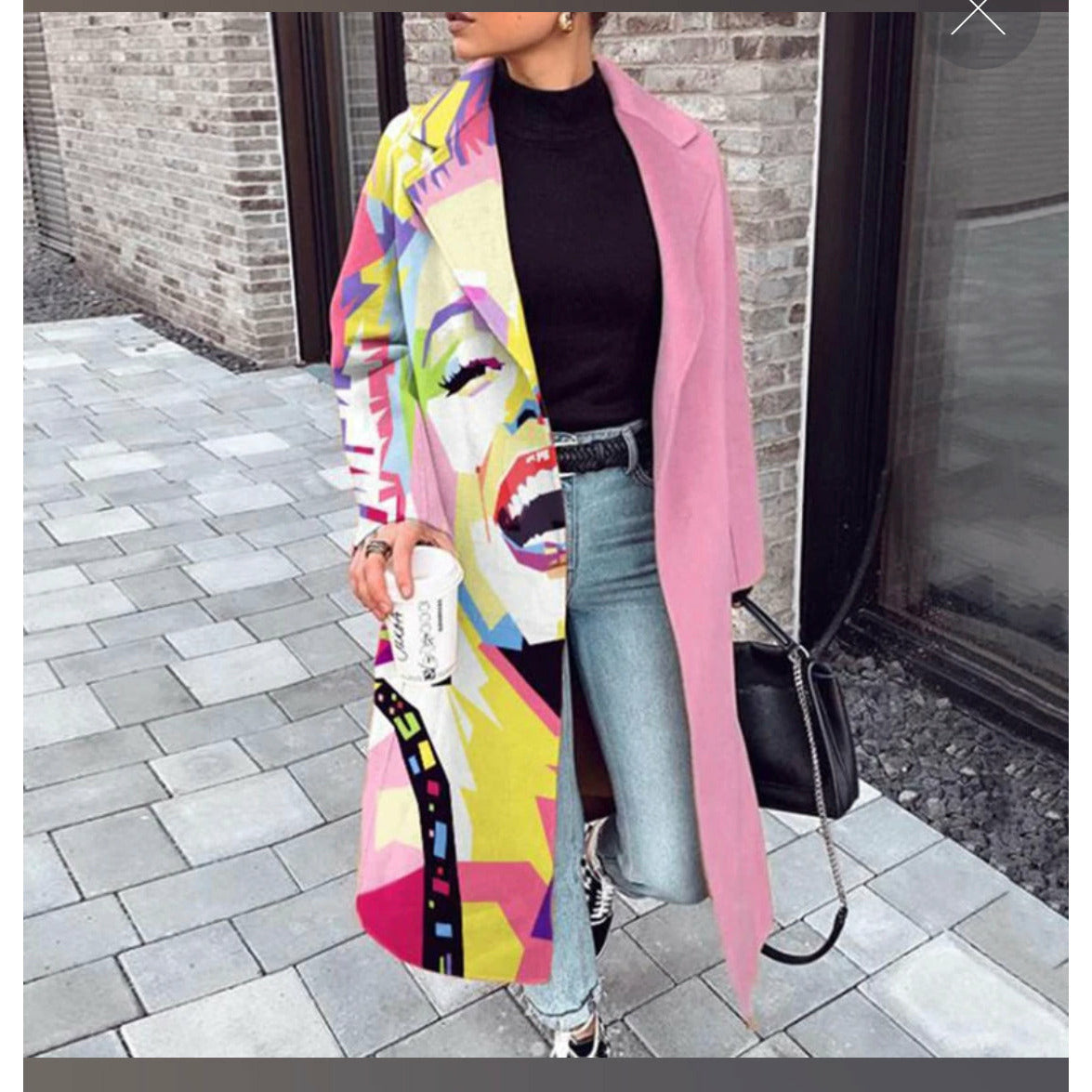 9459 Ecru Single Gold Button Long Jacket