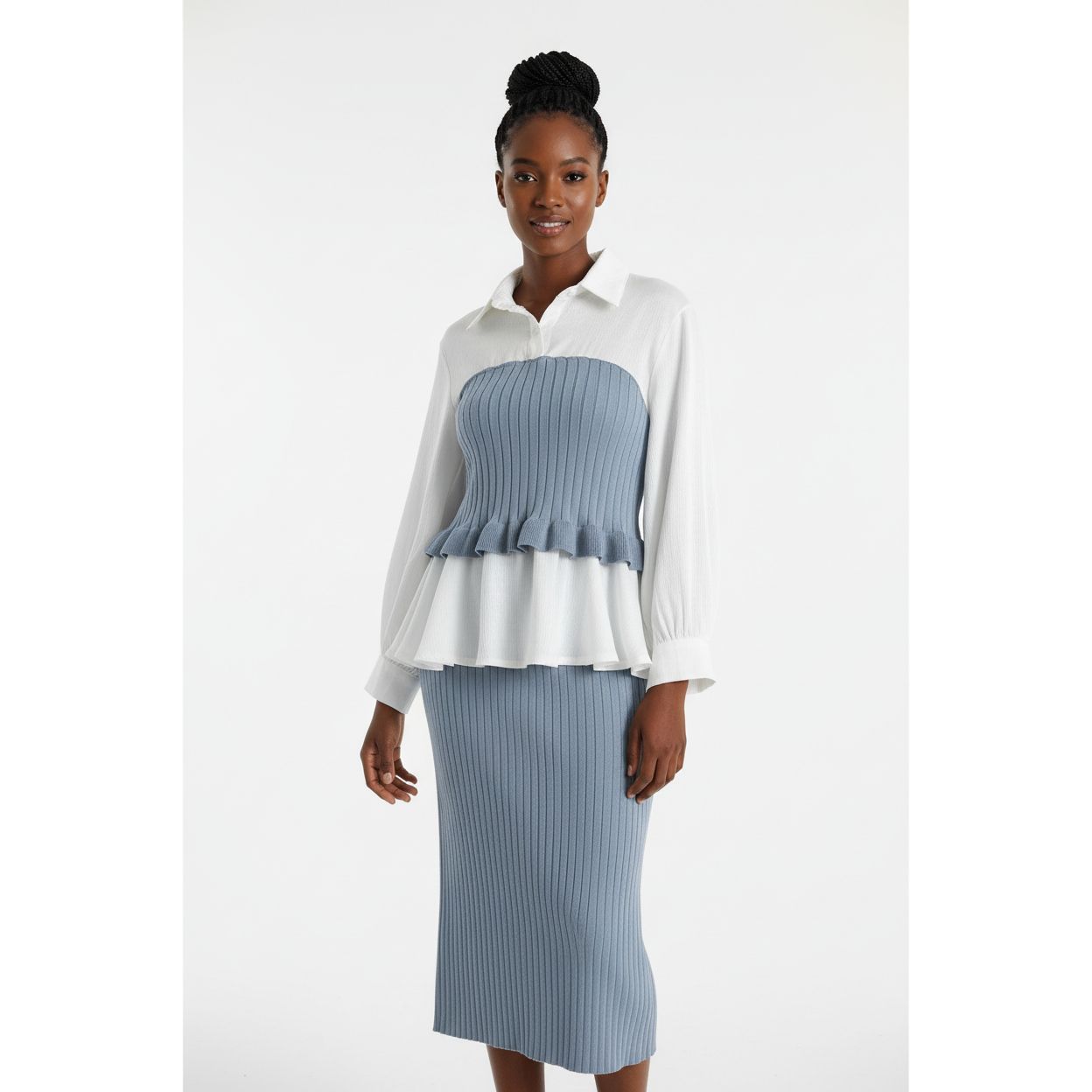 Knit Sweater Tops and Pencil Skirt Suits