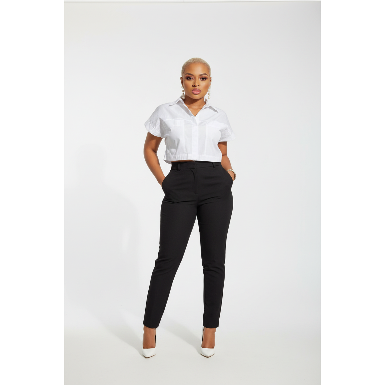 V-Neck Crop Shirt