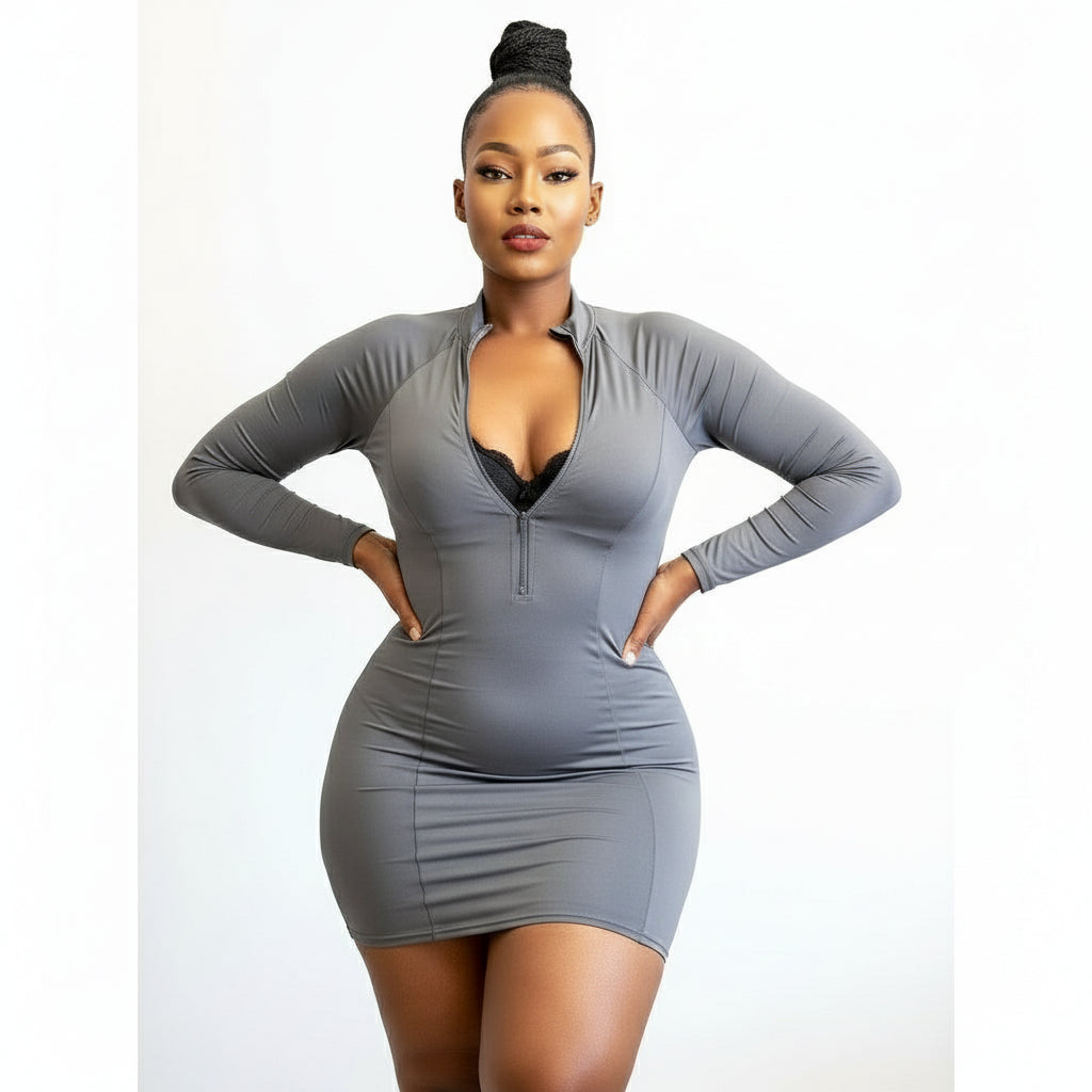 Zipper Bodycon Dress