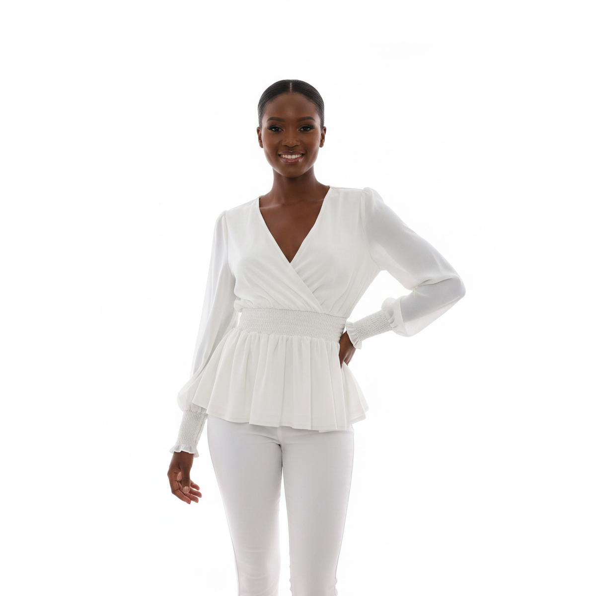 V-Neck Chiffon Blouse