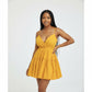 Deep V-Neck Mini Dress