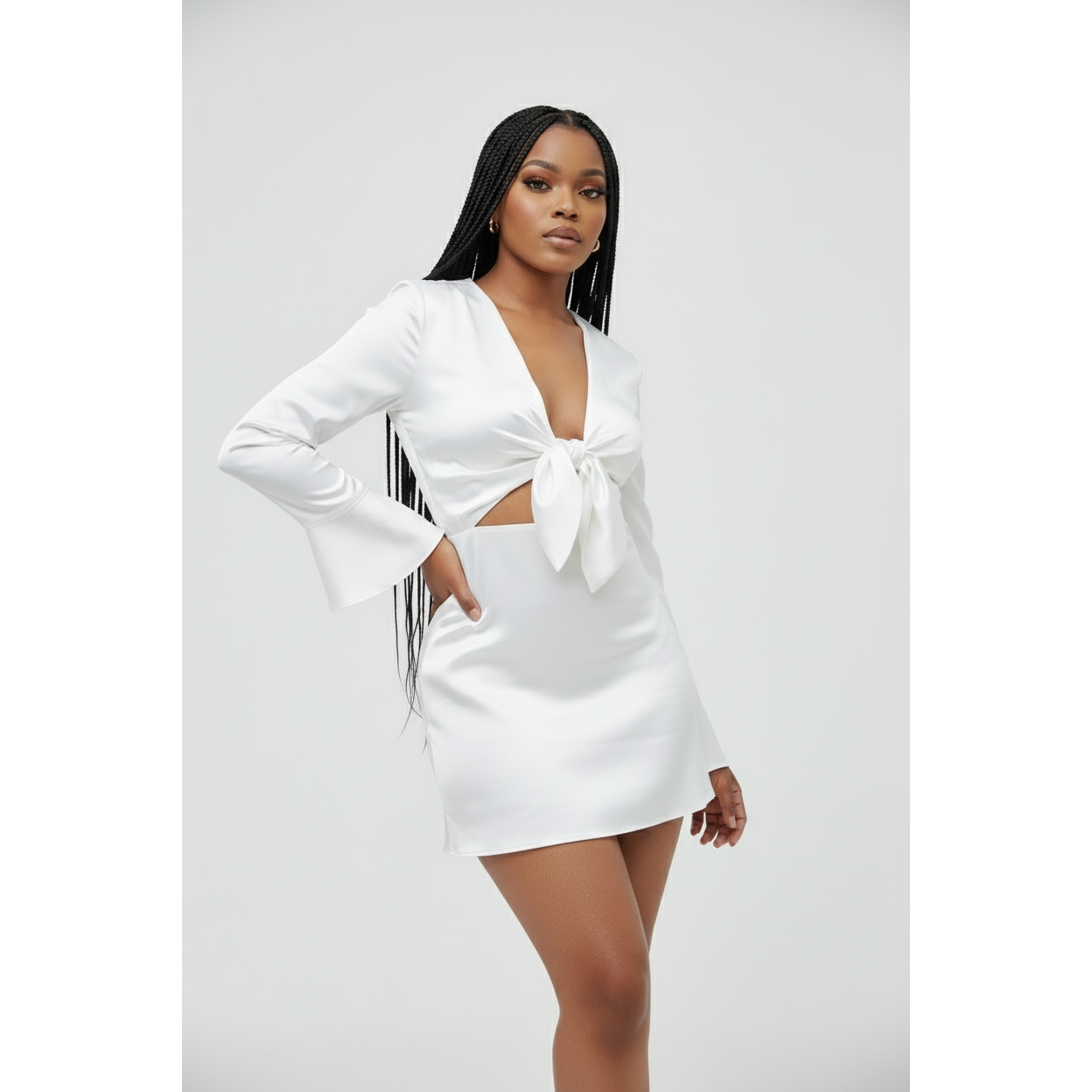 Sexy Long Sleeve Hollow Out Bodycon Dress