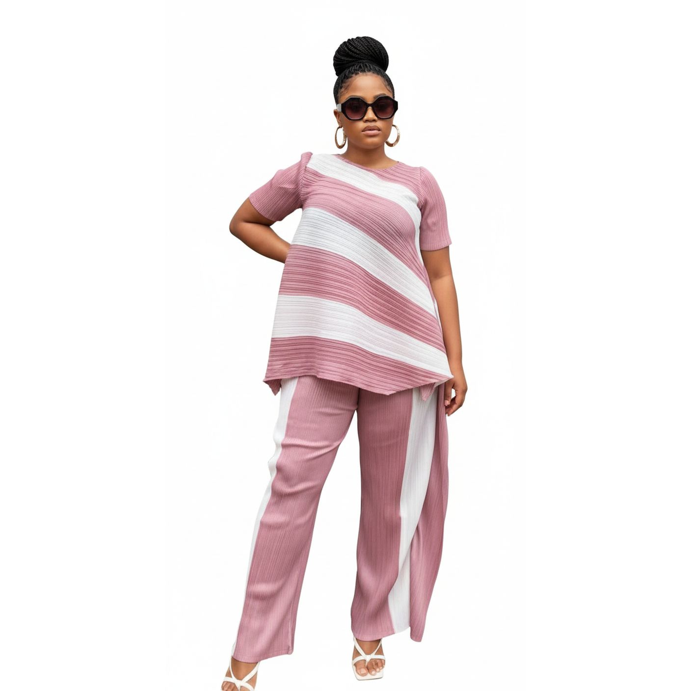 Multi-Color Short Sleeve Top and Pant