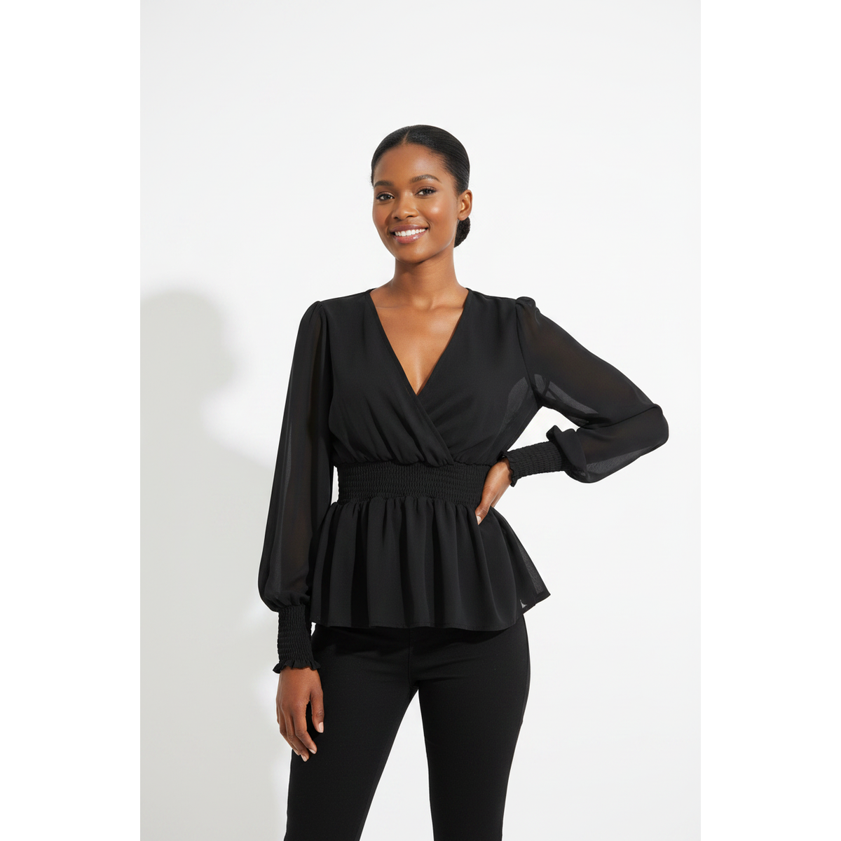 V-Neck Chiffon Blouse