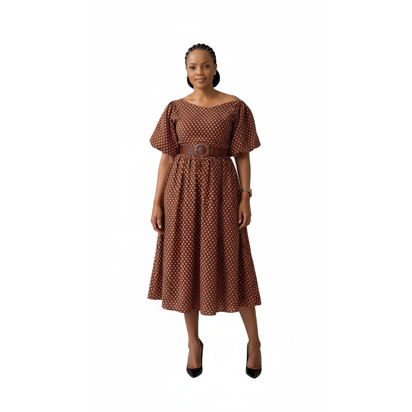 Short Sleeve Polka Dot Dress