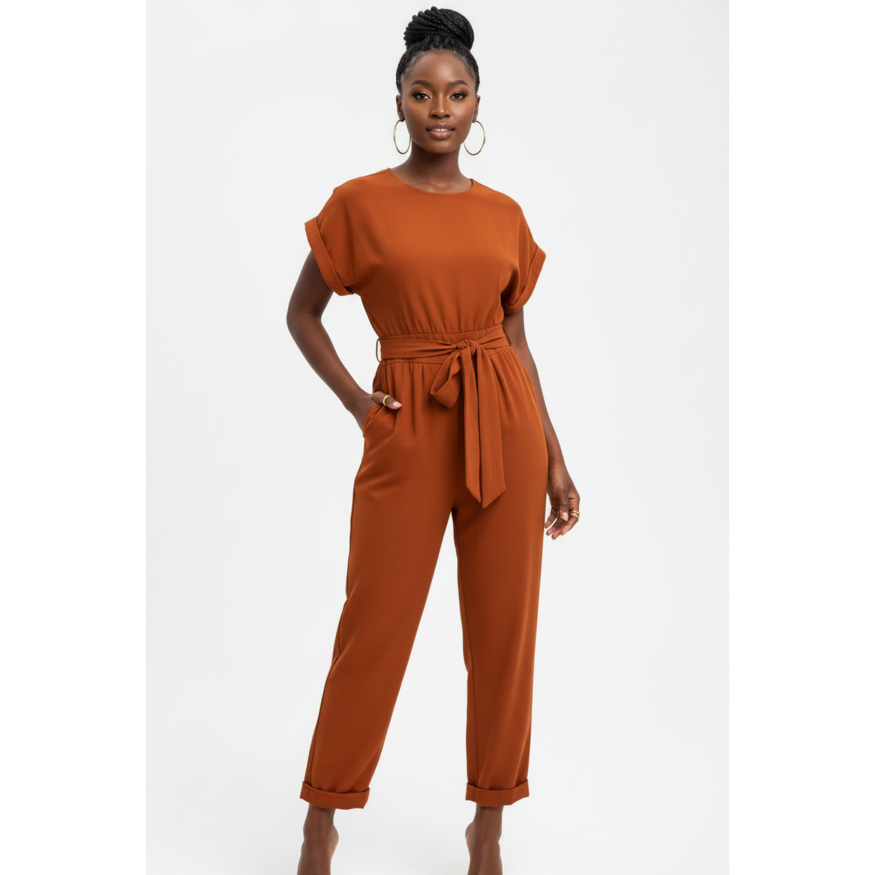 Vintage Fashion Short Sleeve Jumpsuit