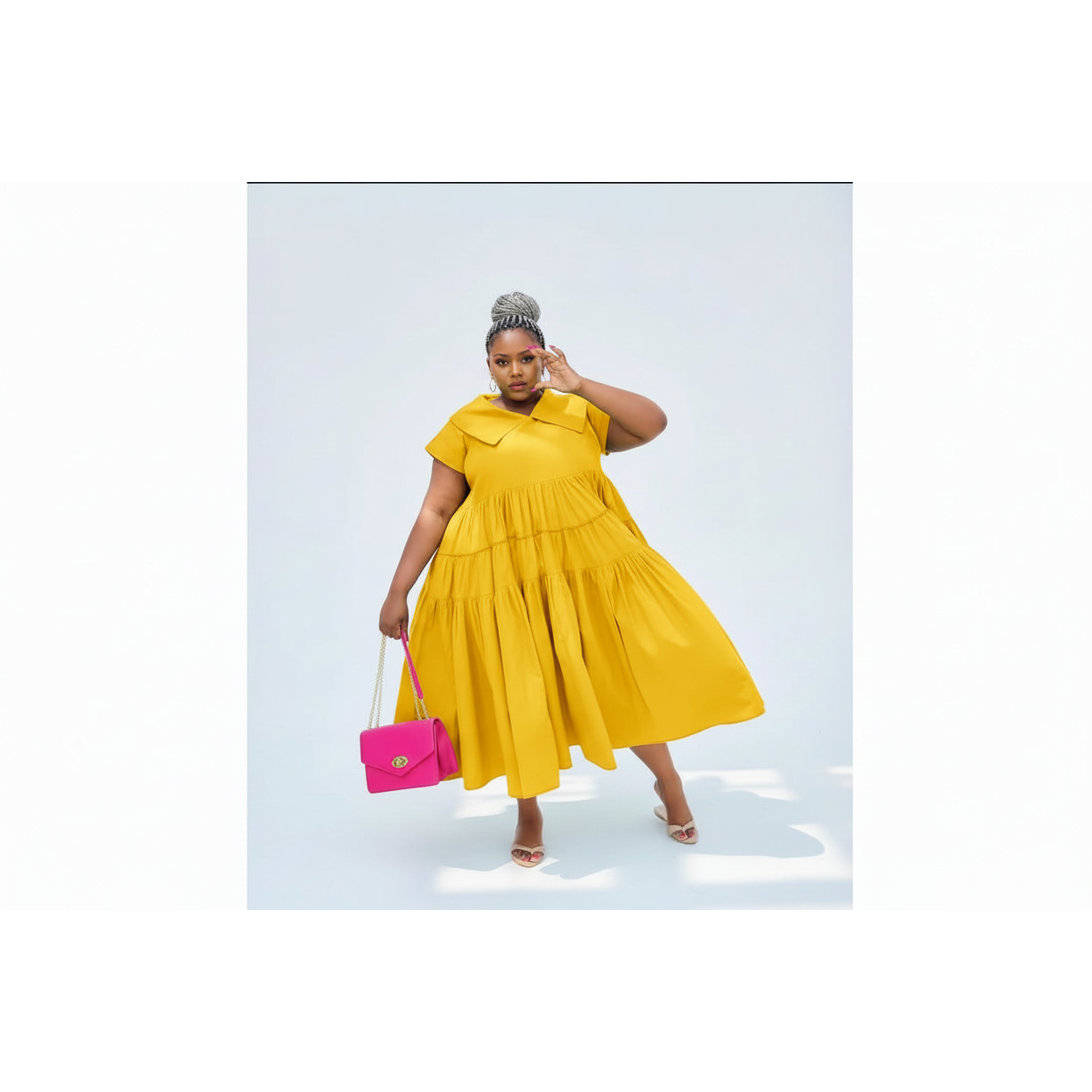 Short Sleeveless Bubble Plus-Size Dress