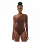 One Shoulder Long Sleeve Basic Bodysuit