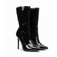 Metal Toe Stiletto Ankle Boots