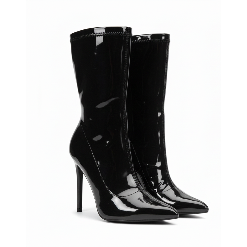 Metal Toe Stiletto Ankle Boots