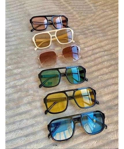 Double Bridge Fashion Square Sunglasses