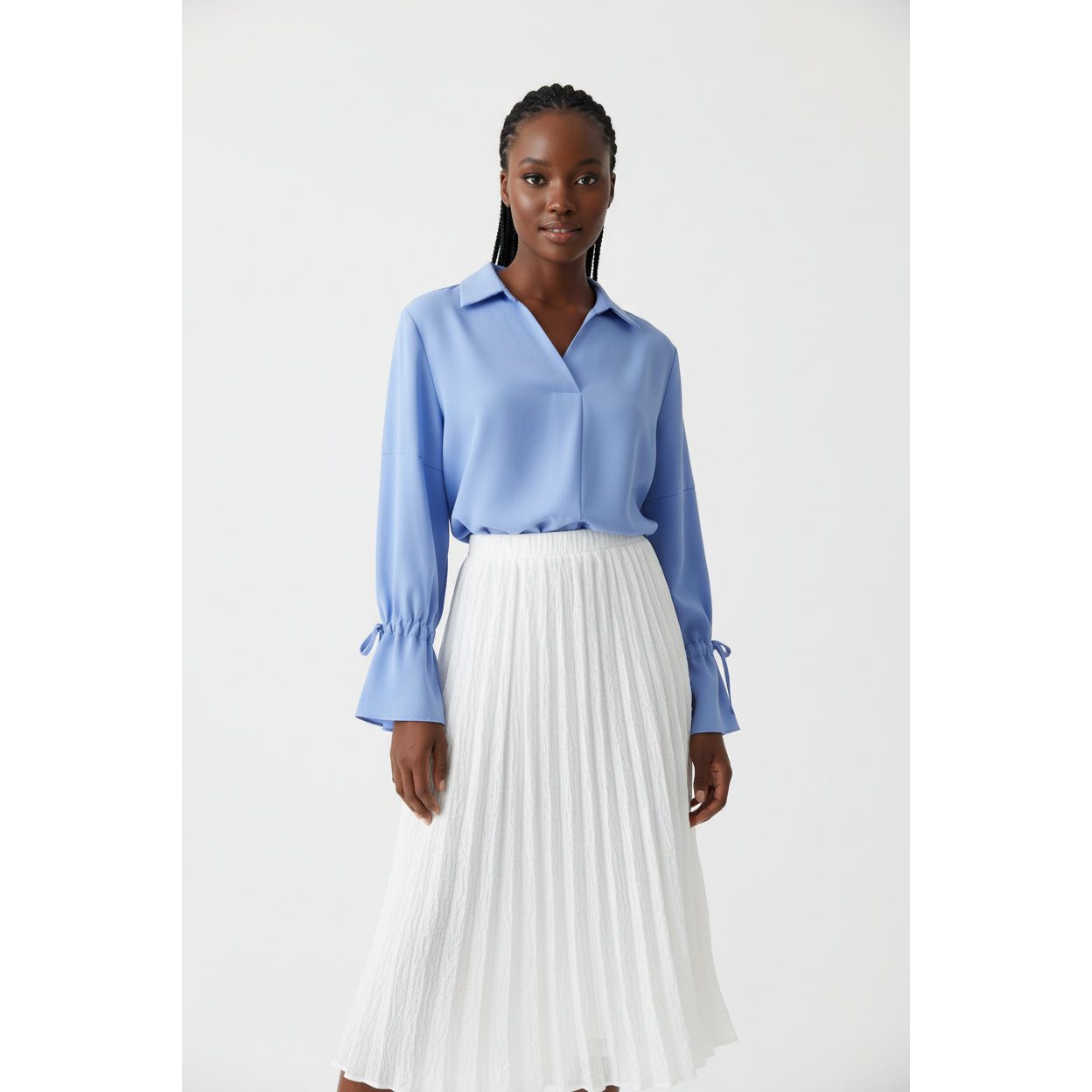 V-Neck Long Sleeve Blouse
