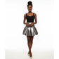 PU Pleated Short Mine Skirt
