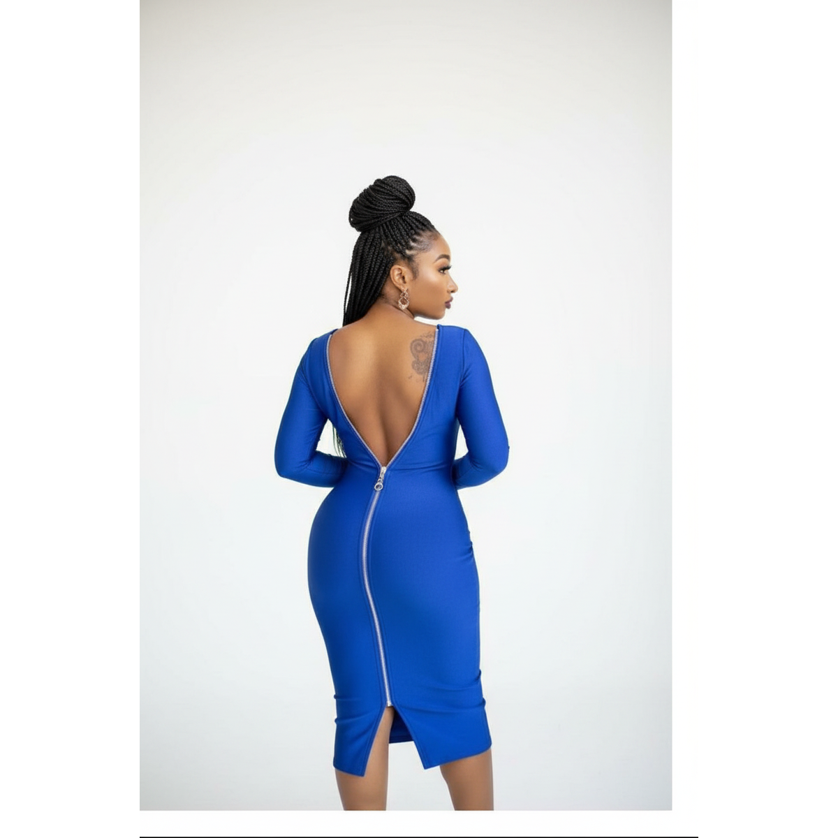 Women's Long Sleeve Back Zipper Dress