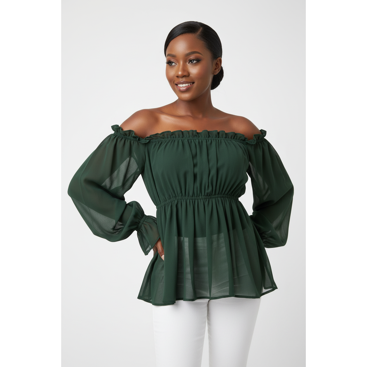 Long Sleeve Off Shoulder Blouse