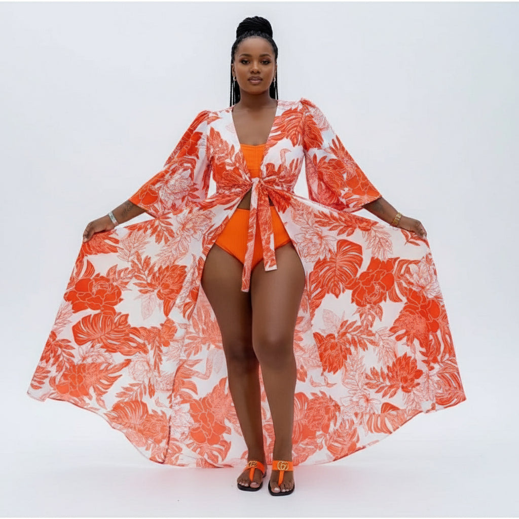 Flora Print Wrap Around Dress