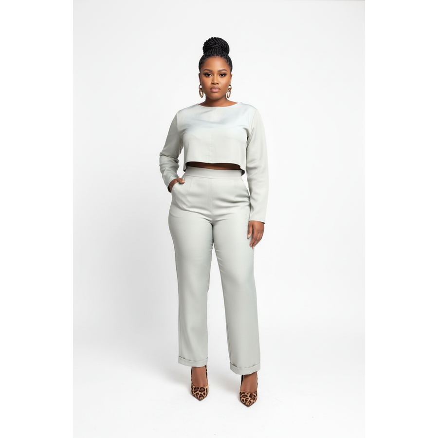 Women's Back-Button Formal Two-Piece Set