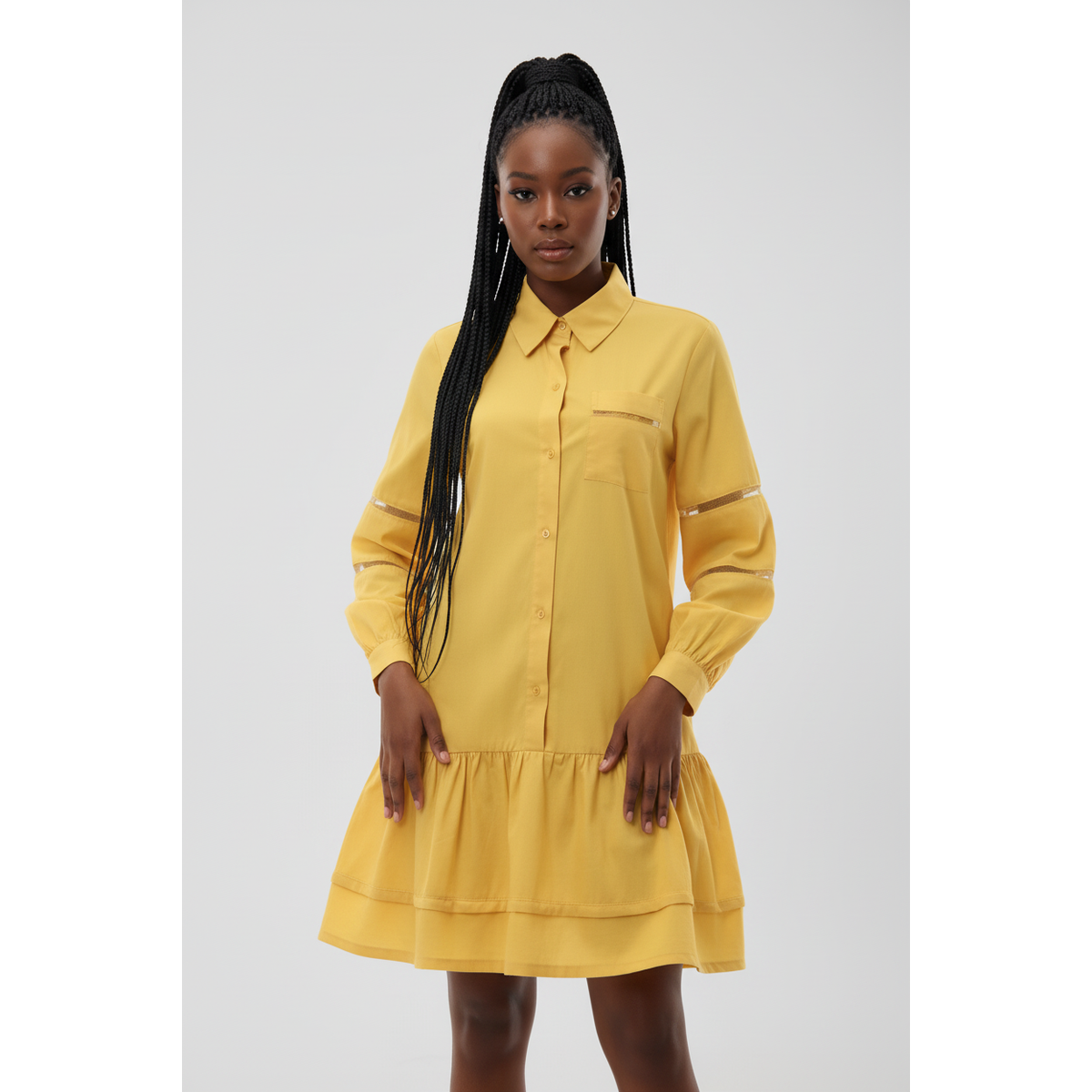Women's Button Detail Shirt Dress | Casual Midi Dress in 5 Colours