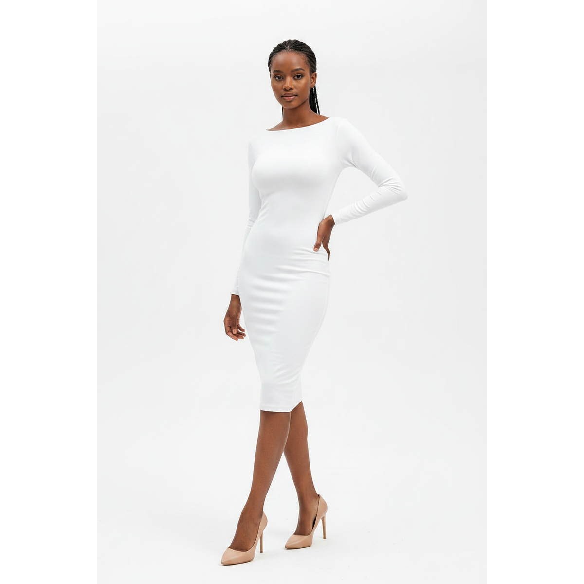 Women's Long Sleeve Back Zipper Dress