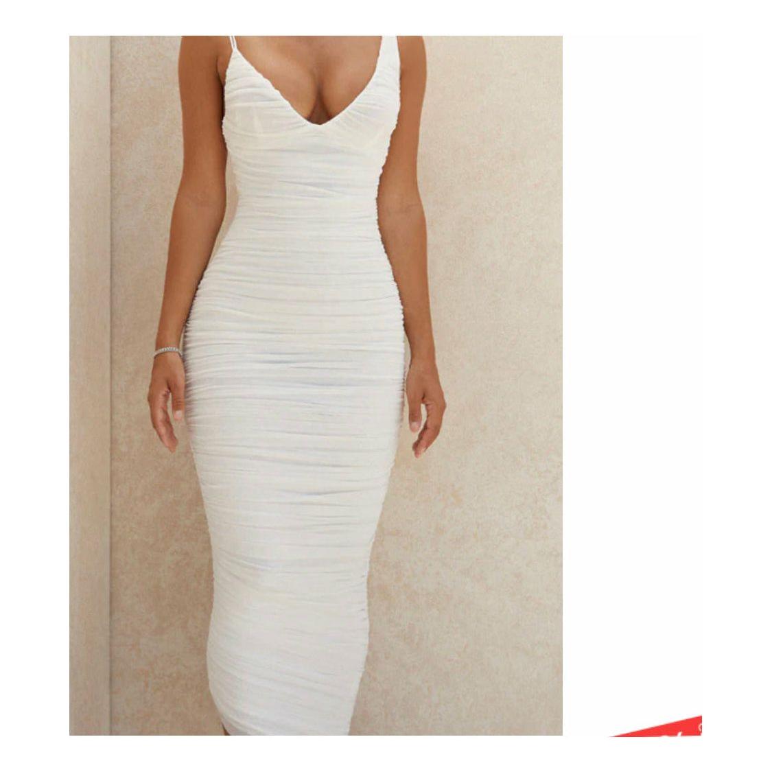 V-Neck Sleeveless Ruched Dress