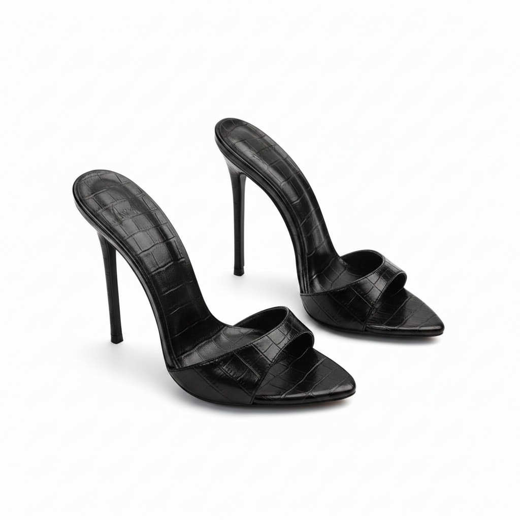 Open teo Gold slip On thin  high sandals