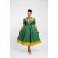 Round Neck Short Sleeve Ankara Dress