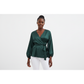 Long Sleeve Wrap Elegant Cross V Neck Shirt