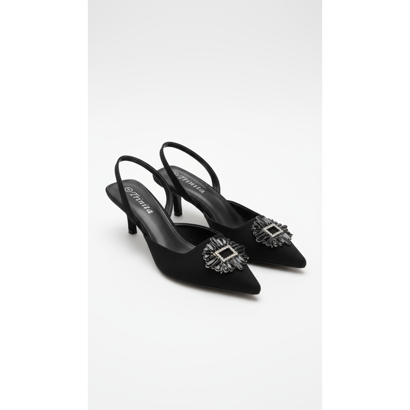 Rhinestones Decorated Pointed Heels Pumps