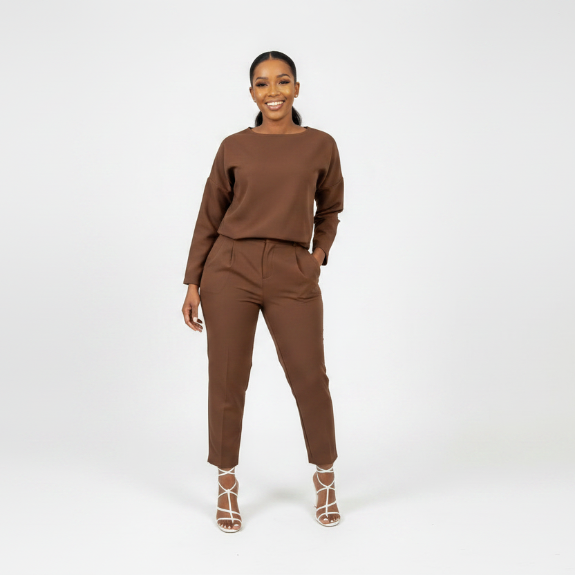 Drawstring pants And Top Mujar Set