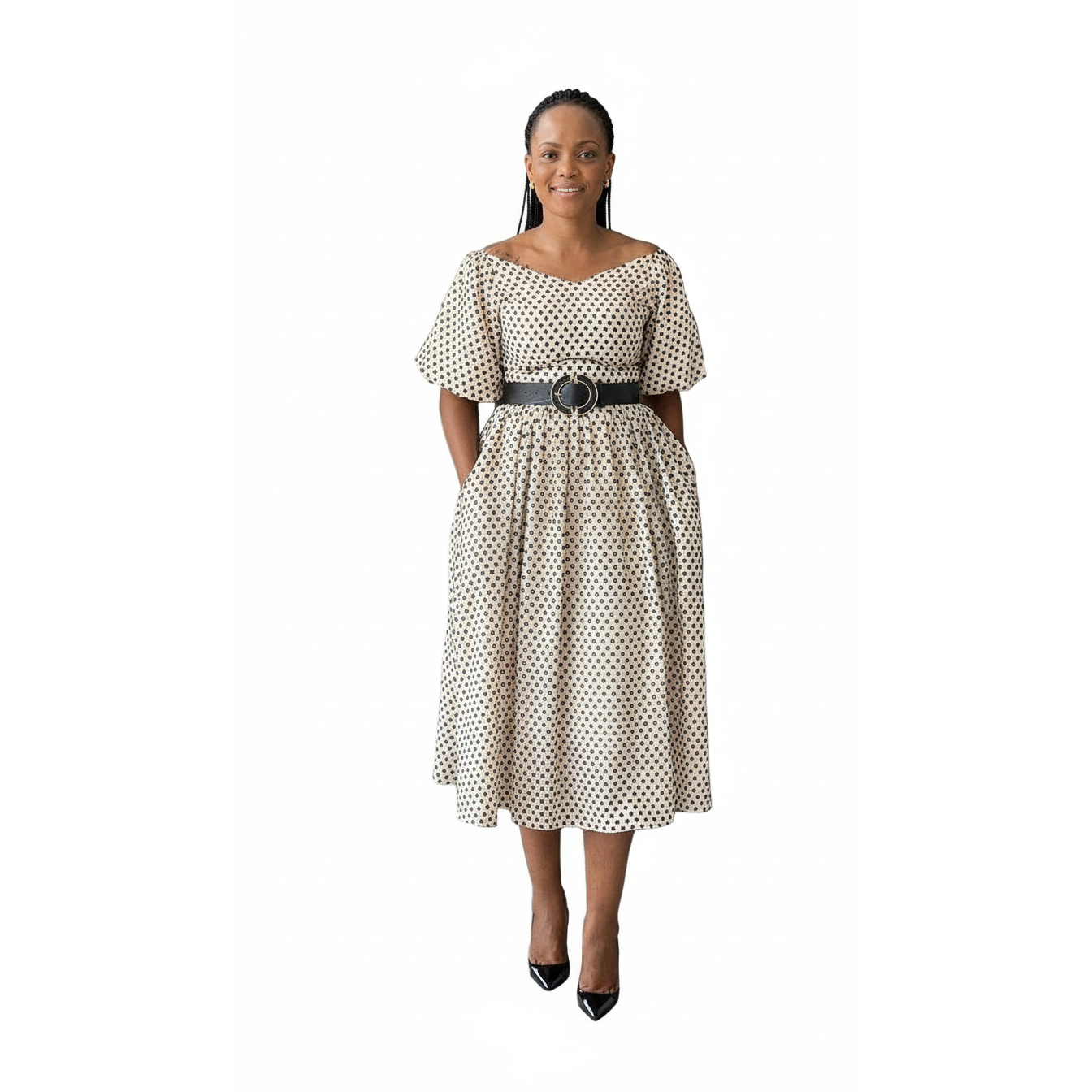 Short Sleeve Polka Dot Dress