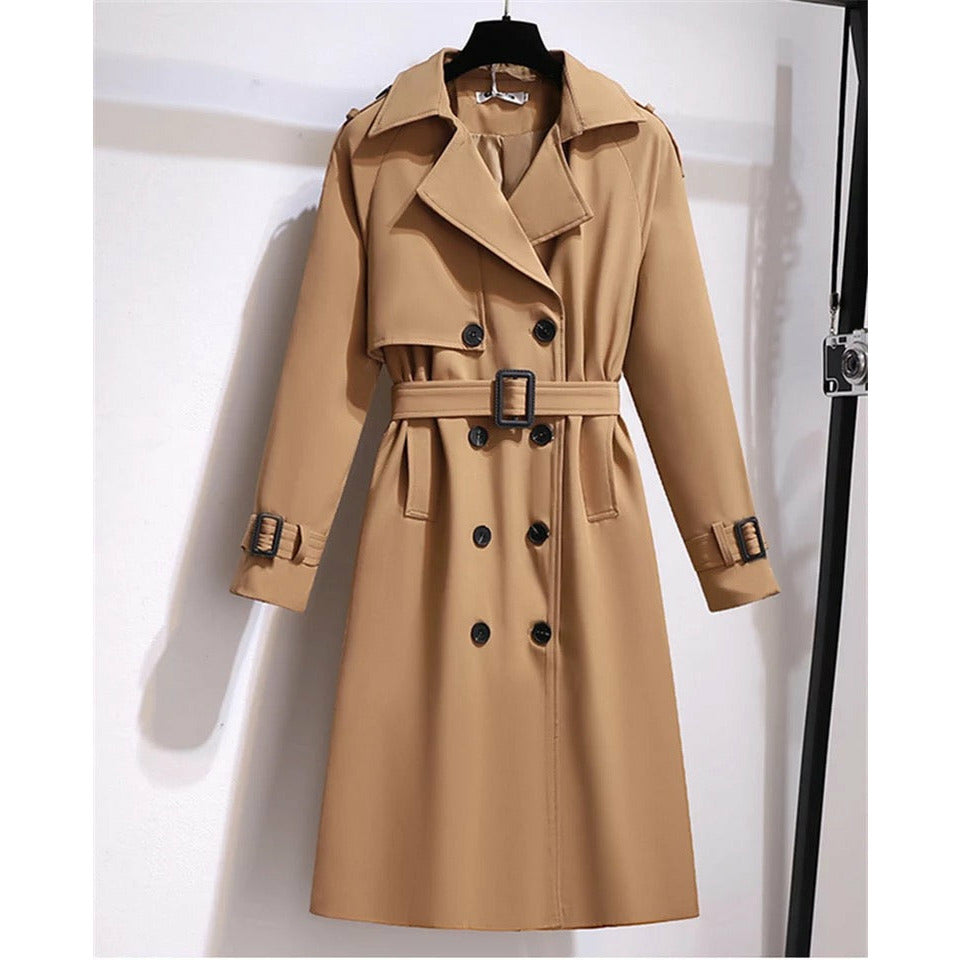 Long Double-Breasted Casual Loose Coat