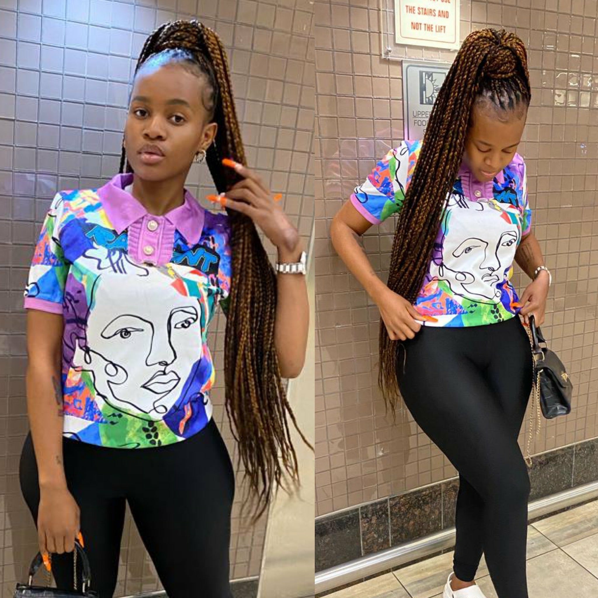 Character Print Lapel Knitted Top