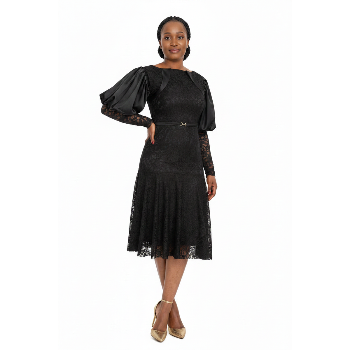 Puff Sleeve Lace Dress