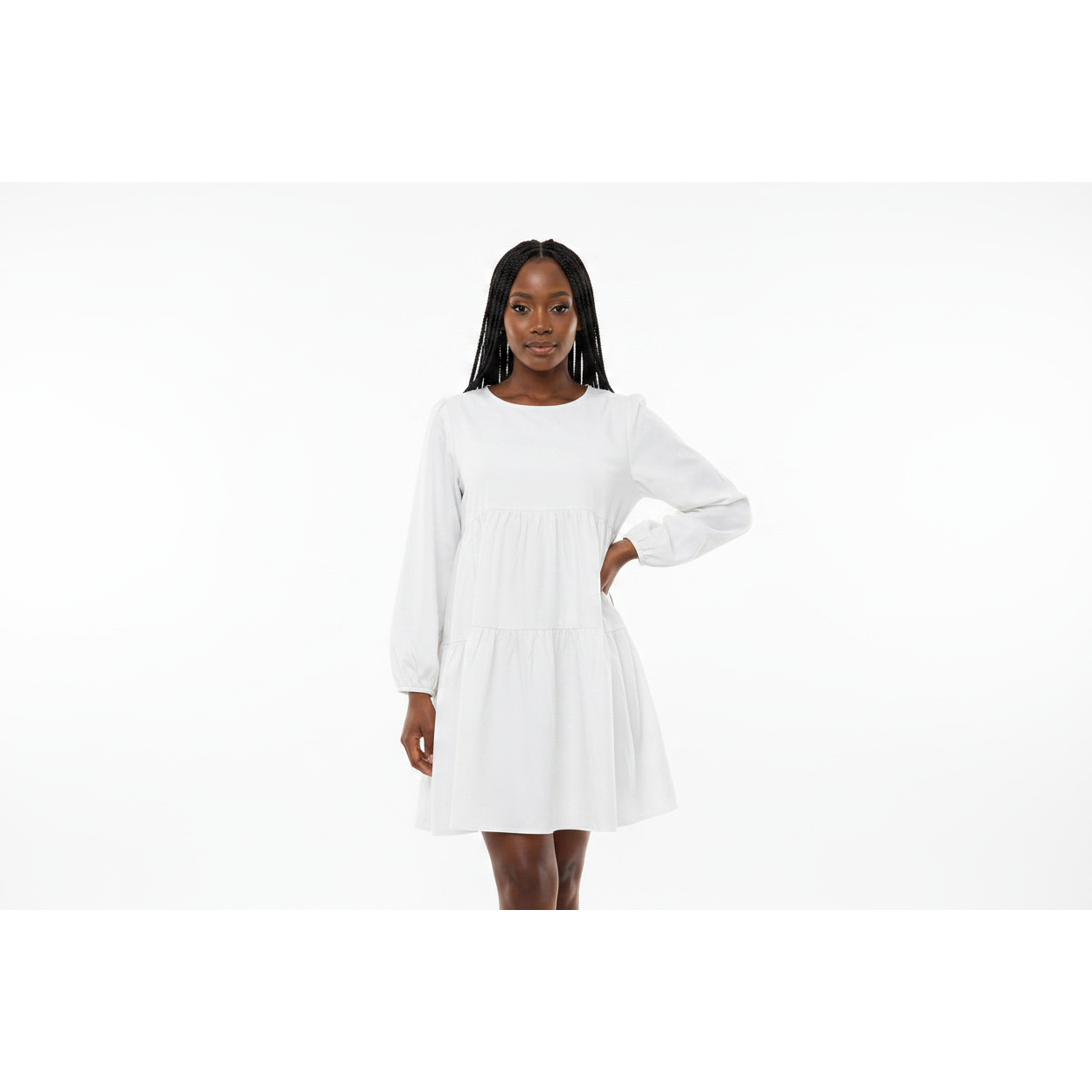 Round Neck Midi Bubble Dress