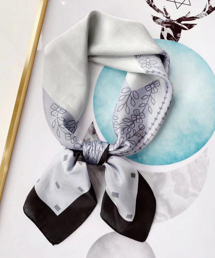 Luxury Print Silk Satin Head Scarf