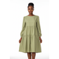 Round Neck Midi Bubble Dress