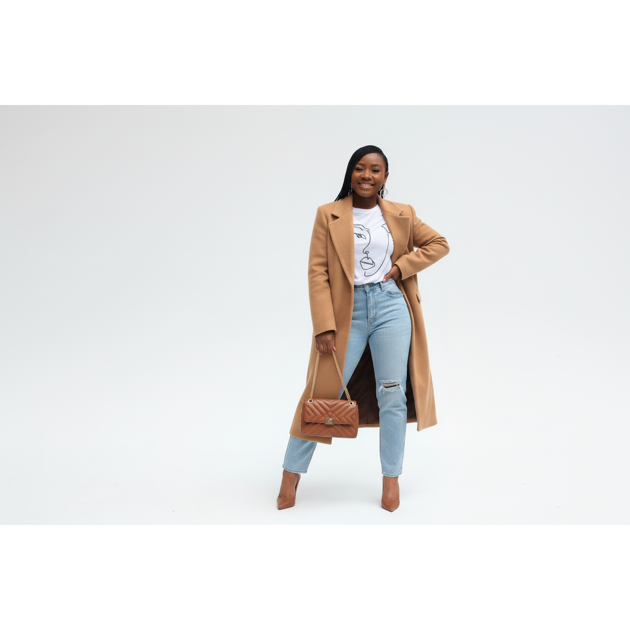 Single Button Long Waterfall Coat